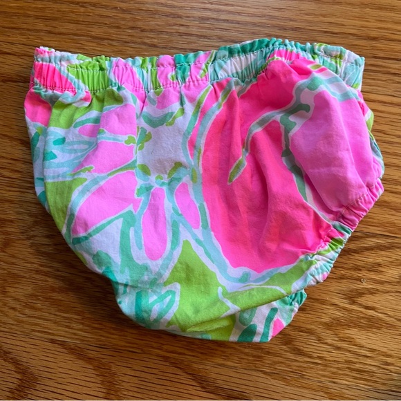 Lilly Pulitzer pink and green diaper cover bubble size 6-12 months - Picture 2 of 3